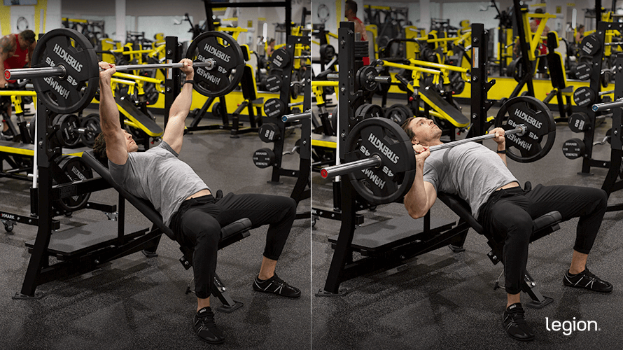 Incline Barbell Bench Press before/after