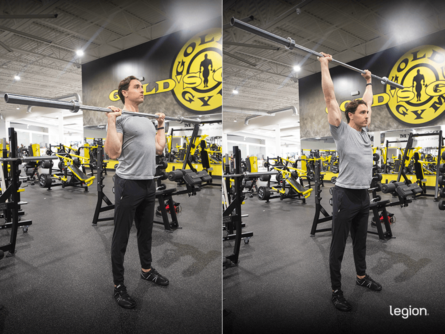 7.PUSH-Standing Barbell Overhead Press (1)
